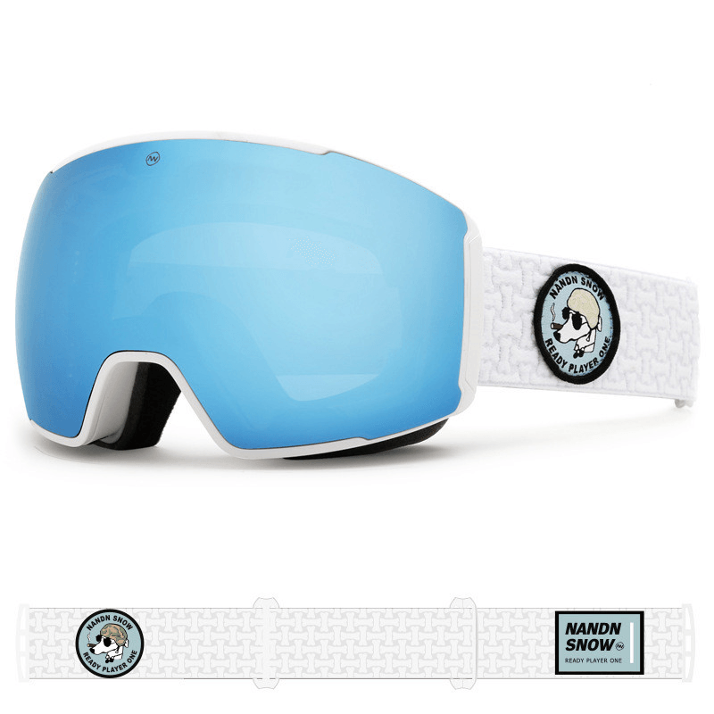 Large Spherical Magnetic Ski Goggles with Double anti Fog - MRSLM