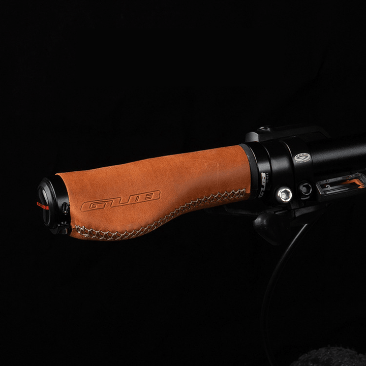 GUB G-611 Cow Leather MTB Bike Handlebar Cover Aluminum Alloy Lock Ring Ergonomic Handle Grip for 22.2Mm Cycling Handlebar - MRSLM