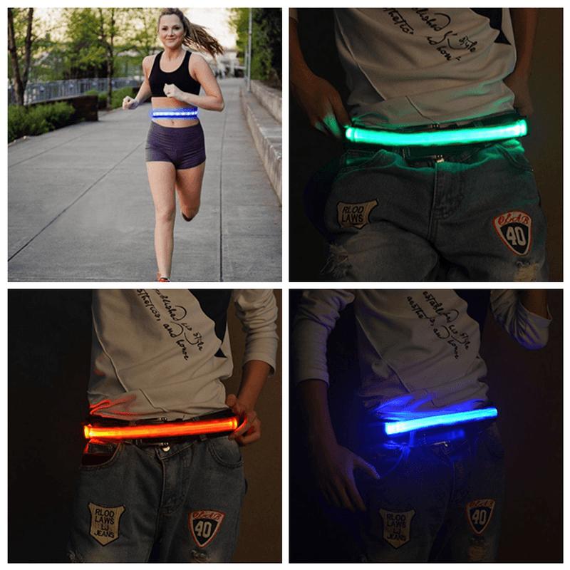 LED Flashing Waistband Safety Reflective Waistband Bicycle Jogging Running Belt - MRSLM