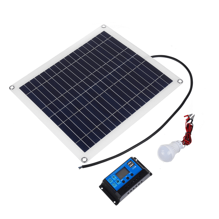 Monocrystalline Solar Panel Solar Powered Panel Kit 2Pcs 5W Bulb with 10A Solar Controller - MRSLM