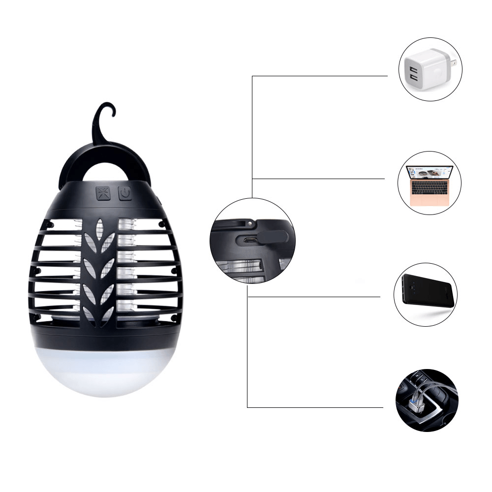 Cross-Border Waterproof Outdoor Creative Electronic Shock Type USB Multi-Functional Mosquito Repellent round Egg-Shaped Night Light - MRSLM