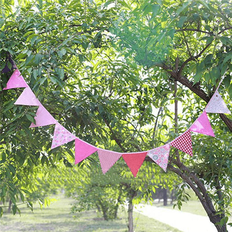 Lovely Handmade Fabric Flags Buntings Pennants Wedding Birthday Party Decoration Flag Bunting - MRSLM