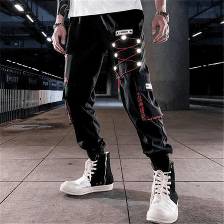 Overalls Men'S Spring and Summer Korean Style Cropped Trousers Trend Function Wind - MRSLM