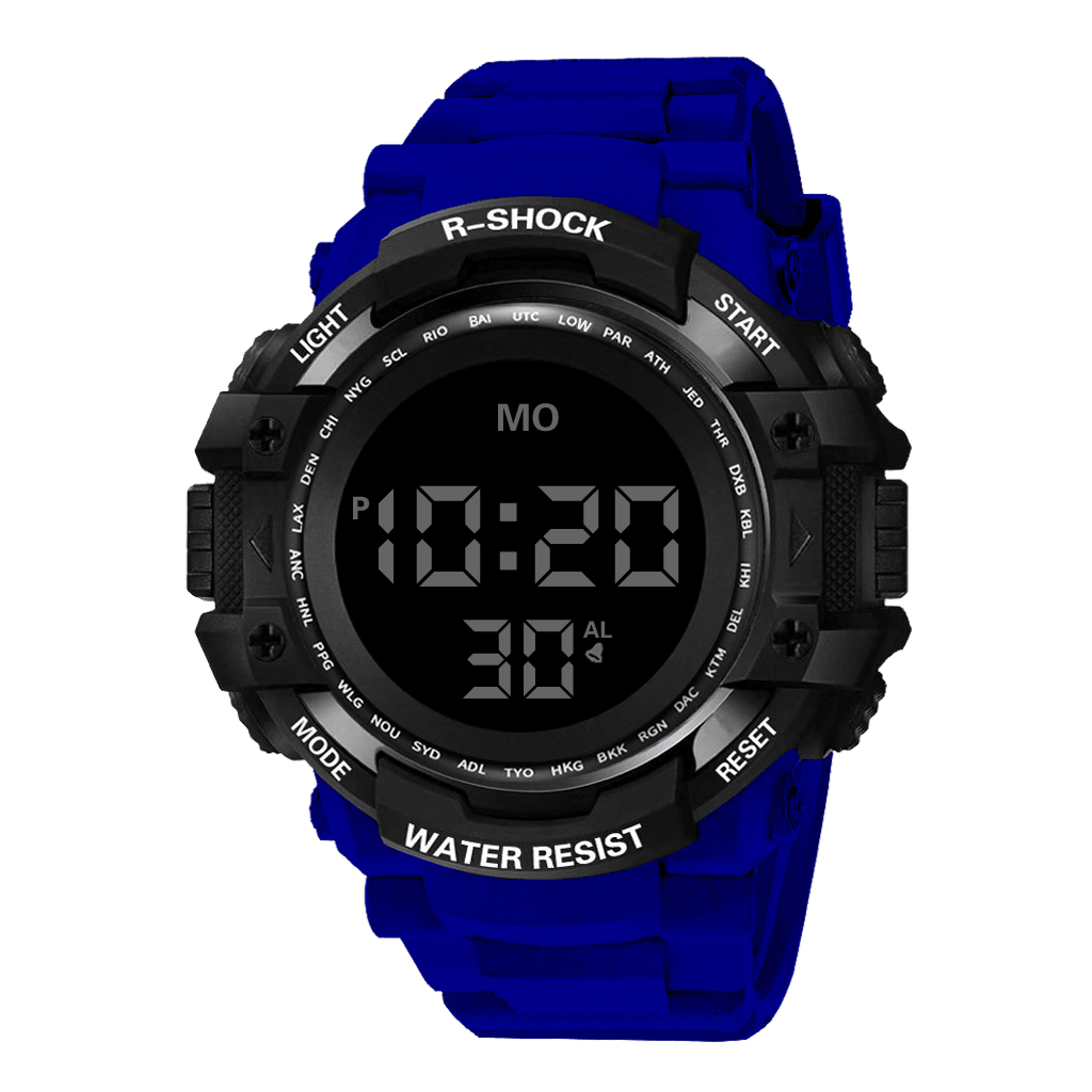 HONHX 53F-783 Men Fashion Luminous Display Stopwatch Alarm Clock Digital Watch - MRSLM