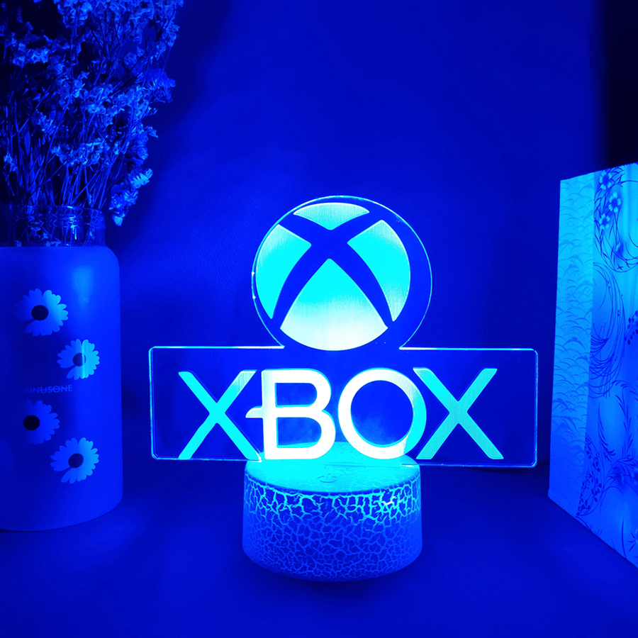 Xbox Game Icon 3D Illusion Lamp Gaming Room Desktop Setup LED Sensor Lights Color Changing Computer Backlight Room Decoration - MRSLM