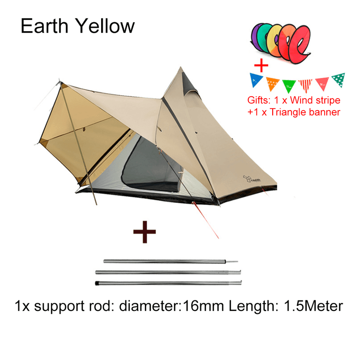 Outdoor Tents for Camping 4-Persons Camping Tent Waterproof Family Tent Indian Style Pyramid Tipi Camping Tent - MRSLM