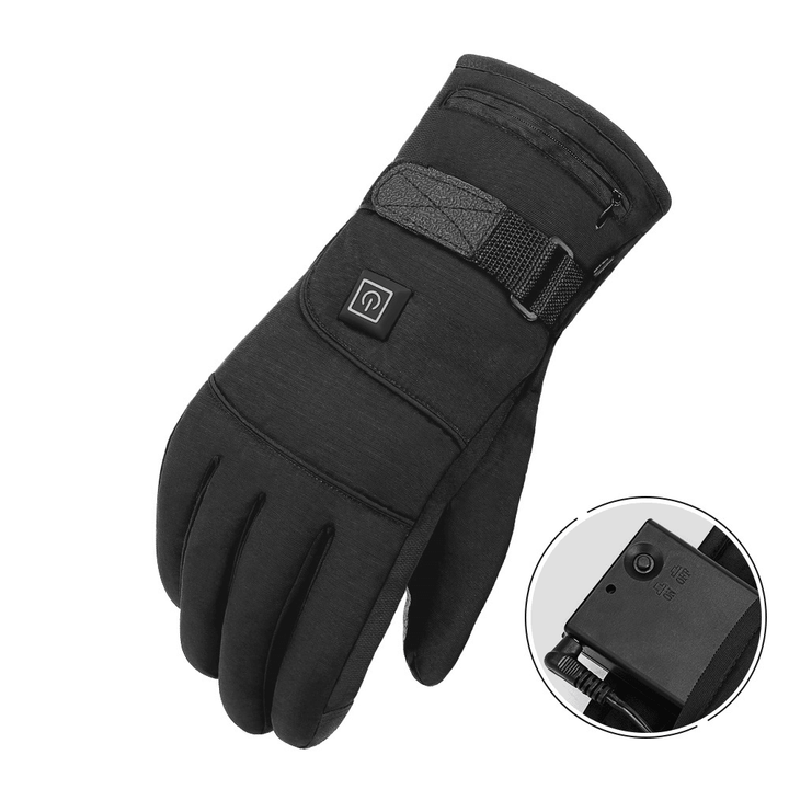Electric Heated Gloves Waterproof Heating Hand Warmer Touch Screen Battery Powered Motorbike Racing Riding Gloves - MRSLM