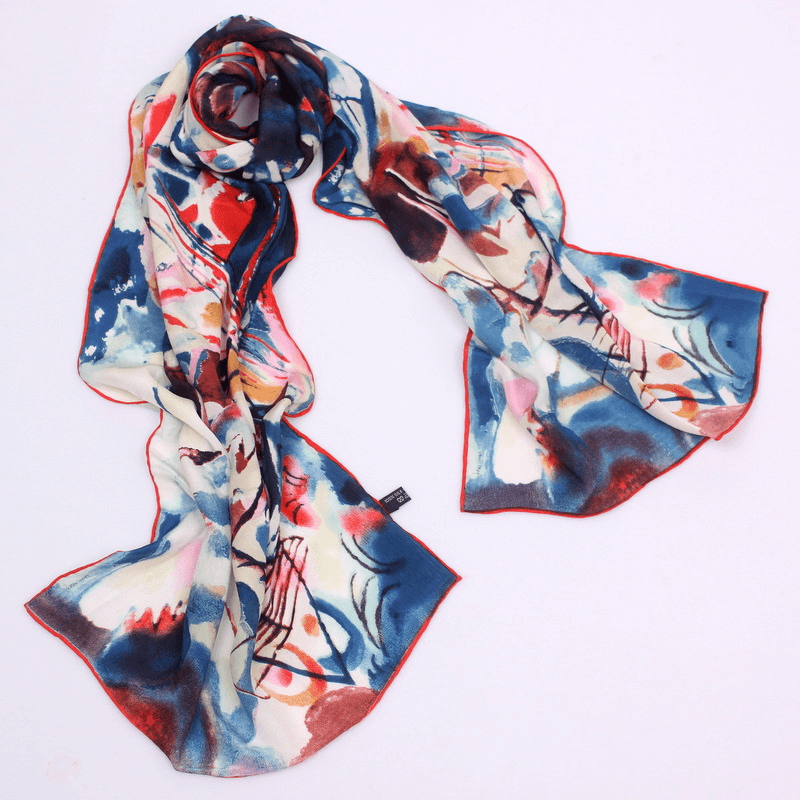 Silk Oil Painting Scarf Female Silk - MRSLM