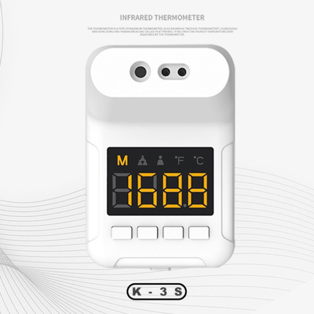 K3S Contactless Electronic Infrared Body Object Thermometer Wall-Mounted Fixed Temperature Infrared Forehead Thermometer - MRSLM