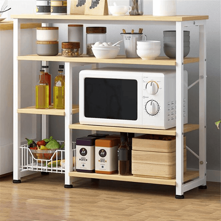 Multi-Layers Kitchen Microwave Oven Cart Bakers Rack Kitchen Storage Shelves Stand Metal Rack - MRSLM