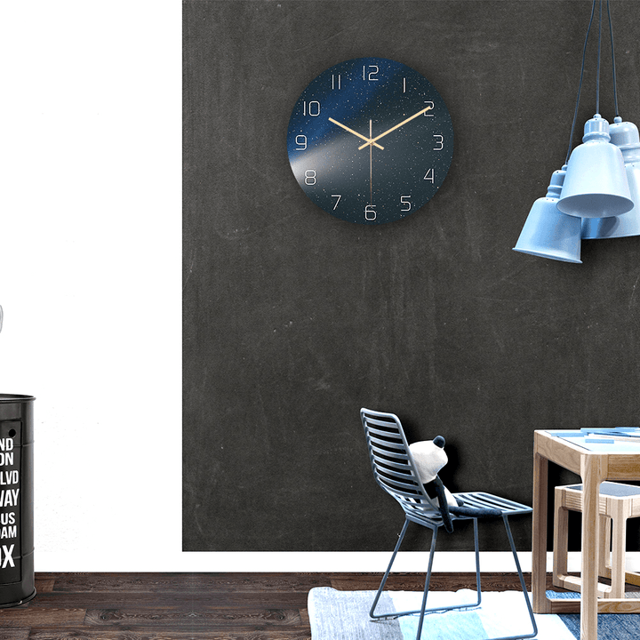 CC024 Creative Starry Pattern Wall Clock Mute Wall Clock Quartz Wall Clock for Home Office Decorations - MRSLM