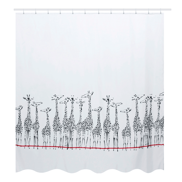 180X180Cm Giraffe Bath Fabric Shower Curtains Waterproof Lid Toilet Cover Mat - MRSLM