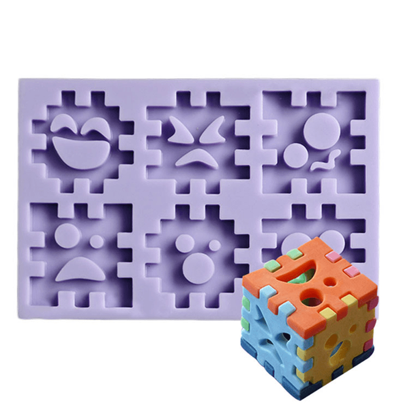 Blocks Expression Silicone Cookie Mold Fondant Cake Mould Creative Baking Accesseries - MRSLM