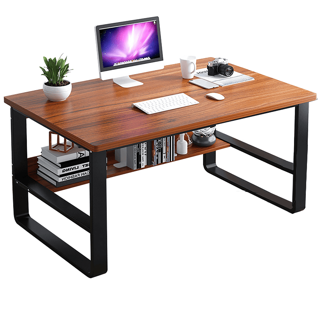 Standing Computer Desk 39 Inch Simple and Modern Writing Desk Dormitory Desk with Storage Board for Student - MRSLM