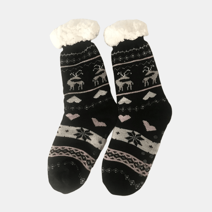 Christmas Jacquard and Velvet Anti-Ski Socks - MRSLM