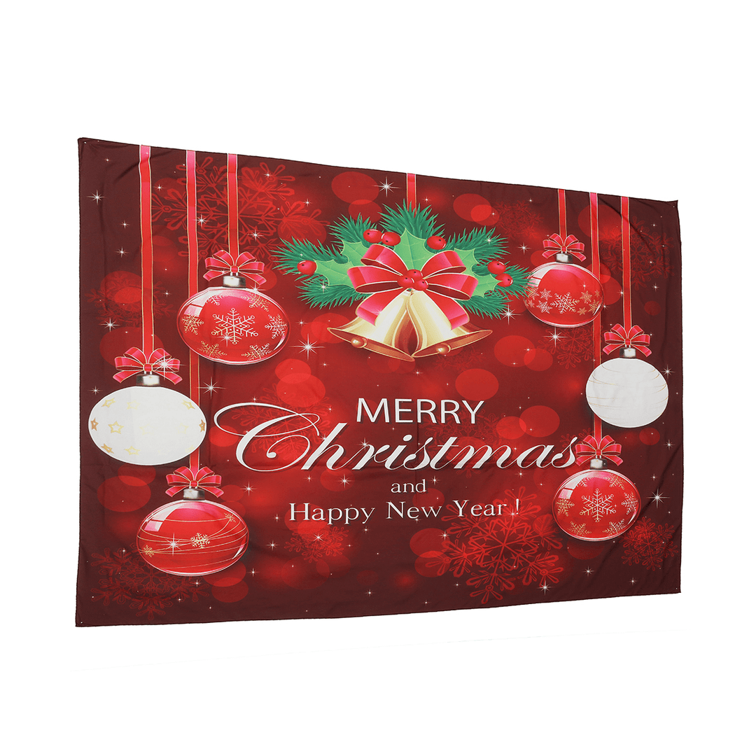 Xmas Home Wall Hanging Tapestry Bell Printed Wall Ornaments Red Christmas Wall Decor Tapestry - MRSLM