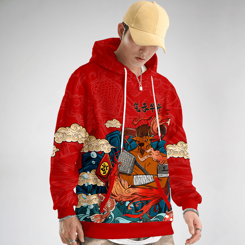 Fashion Thin Pullover Men'S Printed Hooded Sweater - MRSLM