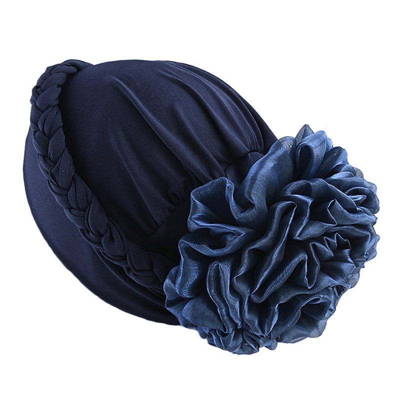 Women Vintage Ethnic Style Braid Breathable Turban Cap - MRSLM