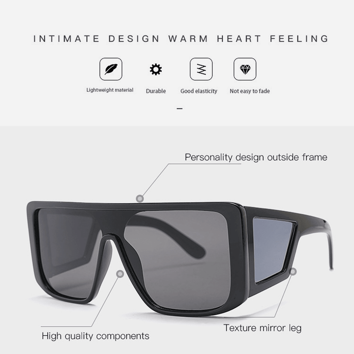 Men Full-Frame One-Piece Lens Windproof UV Protection Fashion Sunglasses - MRSLM