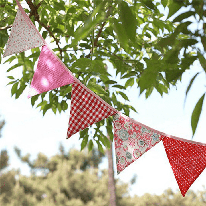 Lovely Handmade Fabric Flags Buntings Pennants Wedding Birthday Party Decoration Flag Bunting - MRSLM