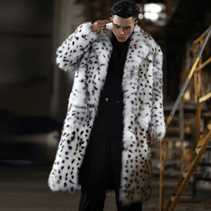 Men'S Fur Coat Imitated Fox Fur Long Coat - MRSLM