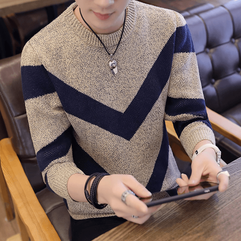 Comfortable Fashion Trendy round Neck Sweater - MRSLM