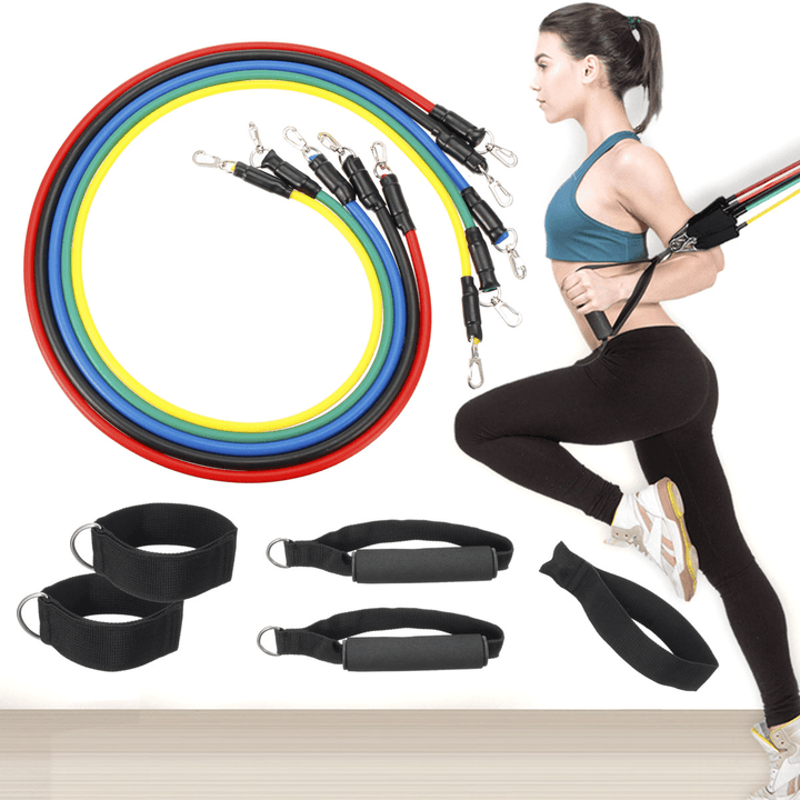 KALOAD 11Pcs/Set 10-30LBS Resistance Bands Workout Exercise Fitness Yoga Loop Belt Elastic Stretch Band - MRSLM
