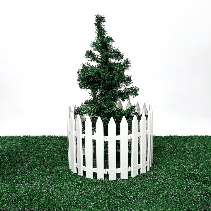 12PCS Plastic Fence Decorations White Home Christmas Xmas Tree Ornaments Miniature Border Grass Lawn Edge Fence - MRSLM