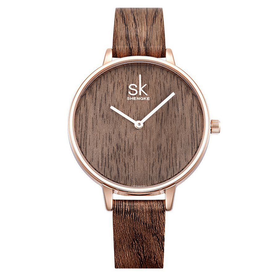 SK K0078 Creative Women Wrist Watch Simple Design Leather Strap Quartz Watches - MRSLM
