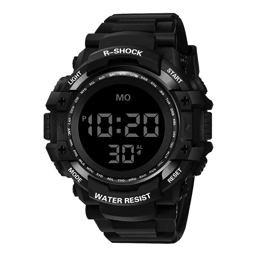 HONHX 53F-783 Men Fashion Luminous Display Stopwatch Alarm Clock Digital Watch - MRSLM