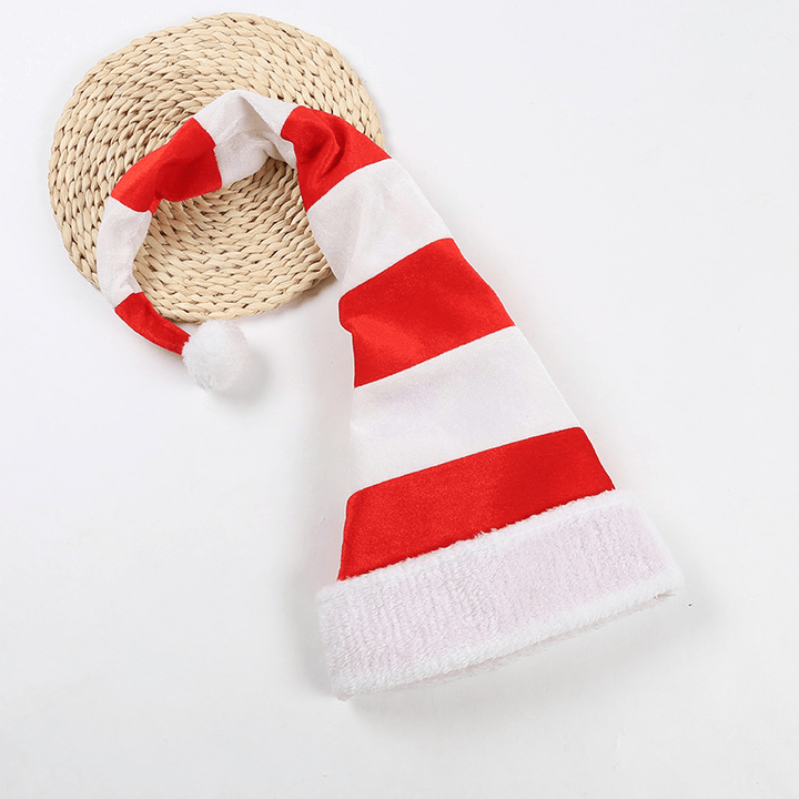 Red White Striped Christmas Cap Hat Modeling Long Elves Christmas Cap Christmas Decor for Christmas Theme Party - MRSLM