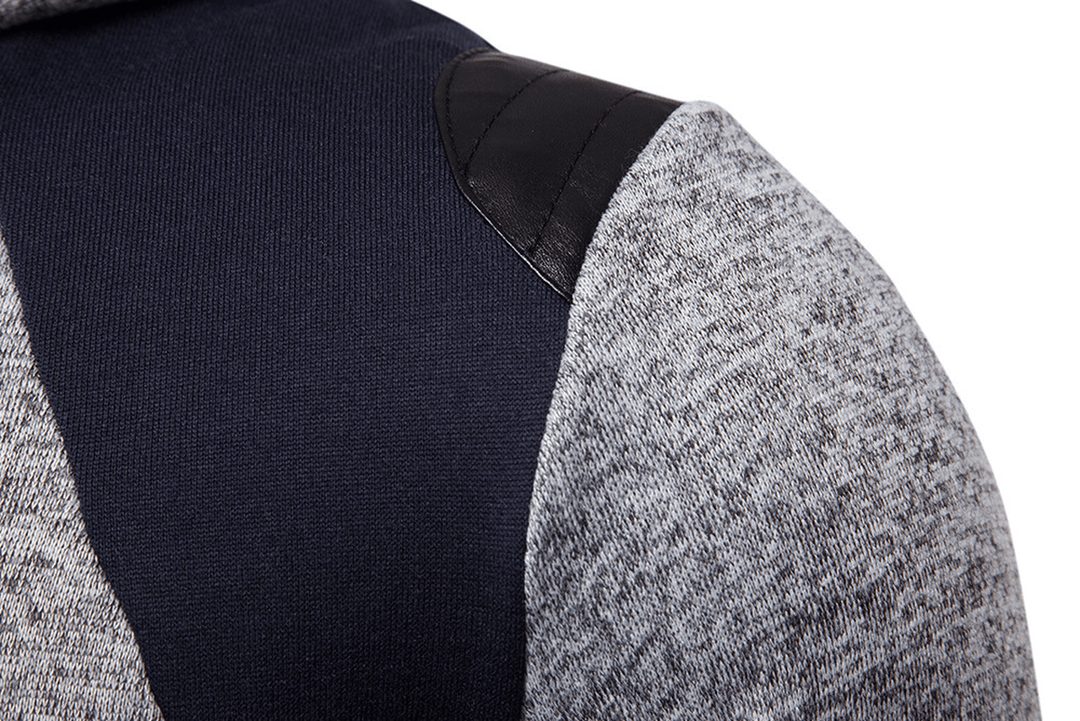New Style Men'S Sweater Creative Splicing Sleeve Casual Hooded Men'S Sweater - MRSLM