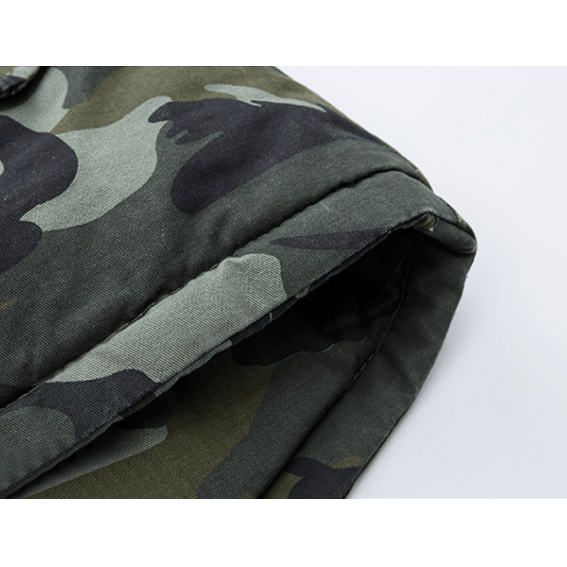 Mens Winter Parka Faux Fur Hooded Camouflage Multi Pockets - MRSLM