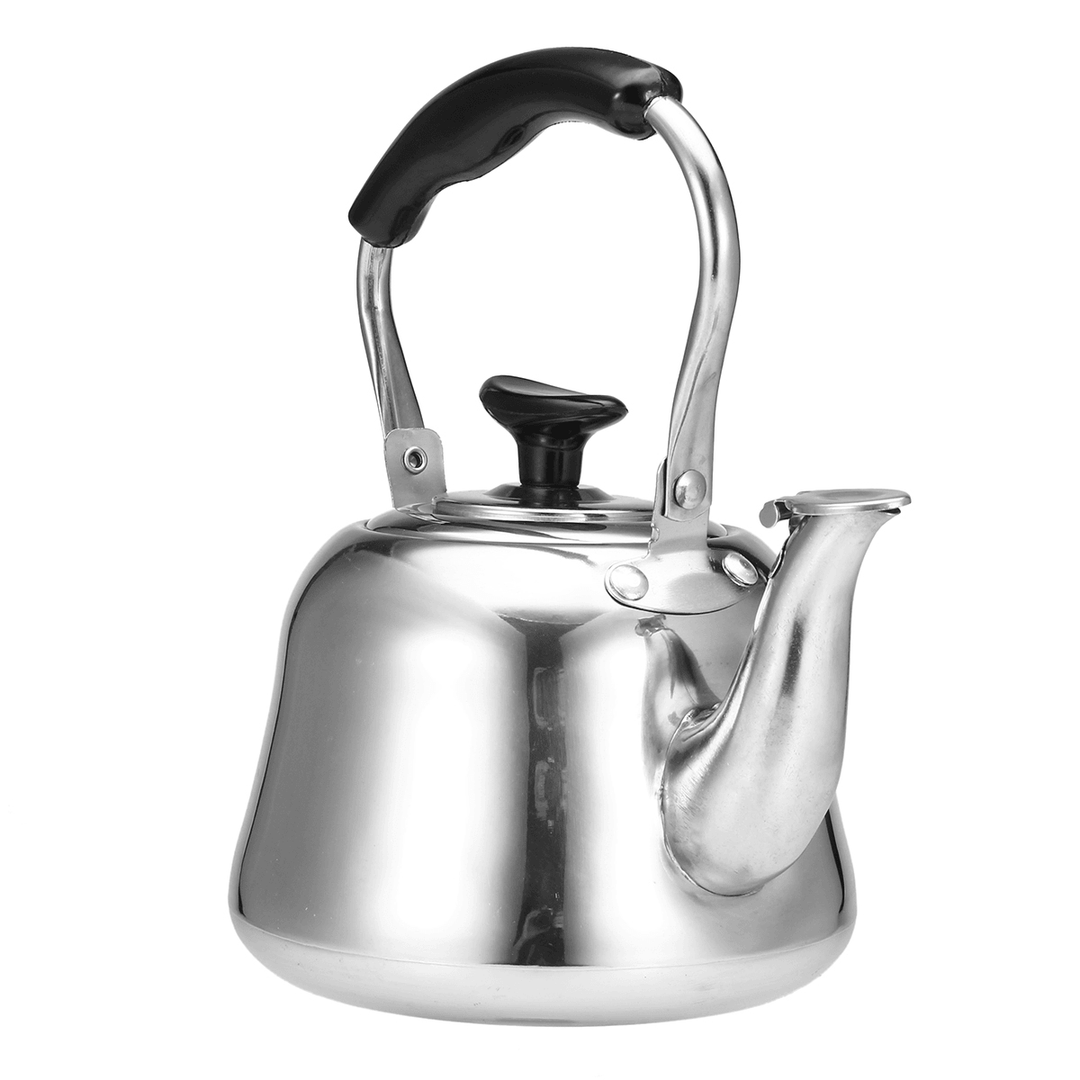 1L Stainless Steel Whistling Kettle Boiling Water Tea Coffee Maker Silver Water Boiler - MRSLM