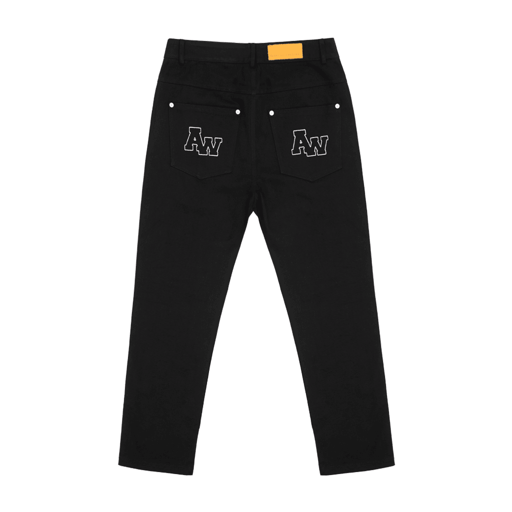 Contrasting Crotch Embroidered Letters Casual Trousers - MRSLM