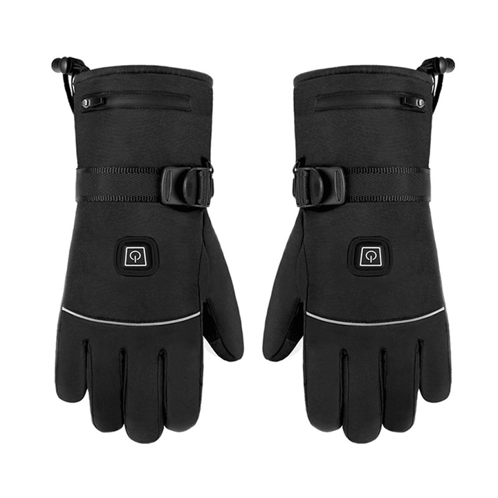 Electric Heated Gloves Waterproof Heating Hand Warmer Touch Screen Battery Powered Motorbike Racing Riding Gloves - MRSLM