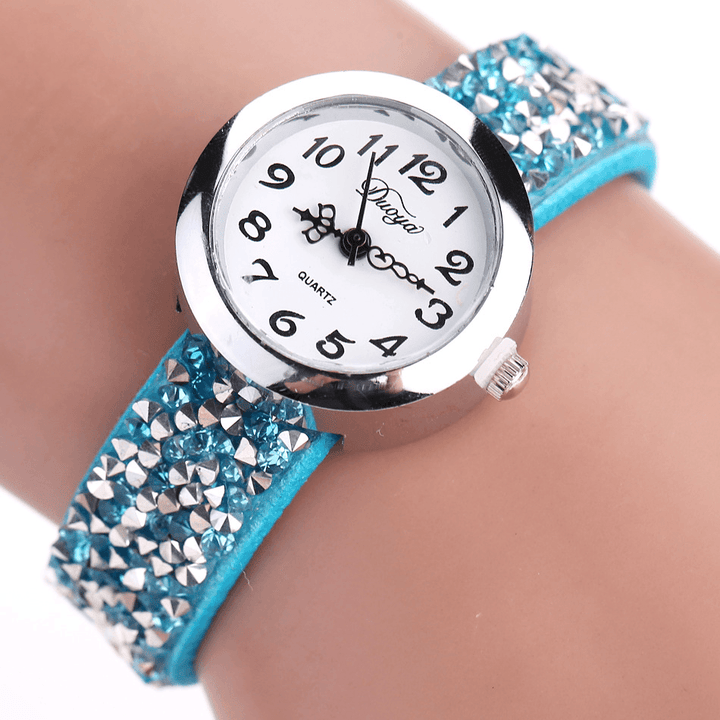 DUOYA DY005 Retro Style Ladies Bracelet Watch Gift Leather Strap Quartz Watches - MRSLM