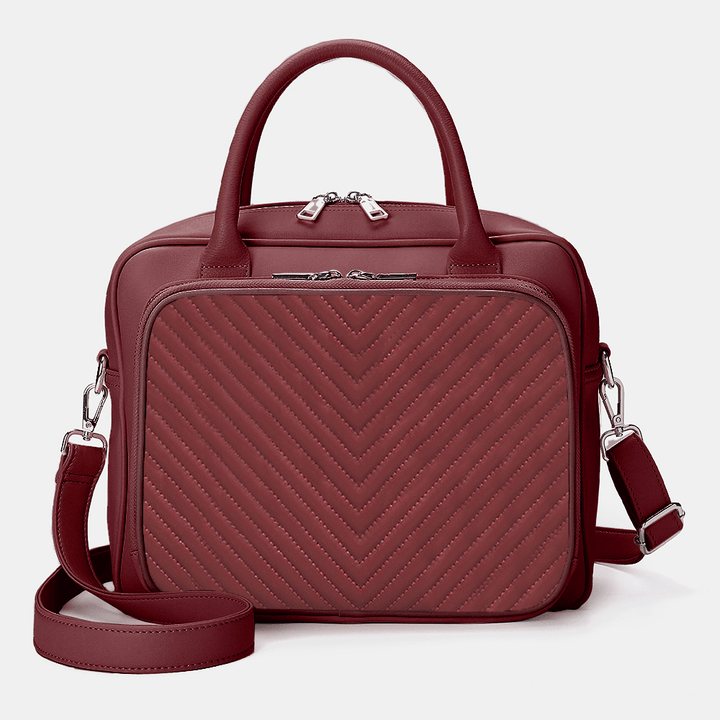 Women's Designer Striped Laptop Bag: Crossbody & Handbag Combo - MRSLM