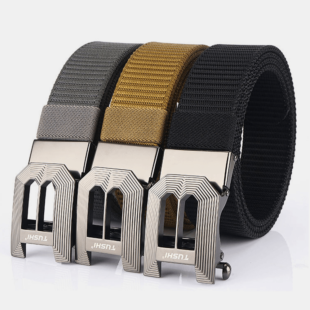 Men Nylon 120Cm Automatic Buckle Casual Young All-Match Jeans Belt - MRSLM