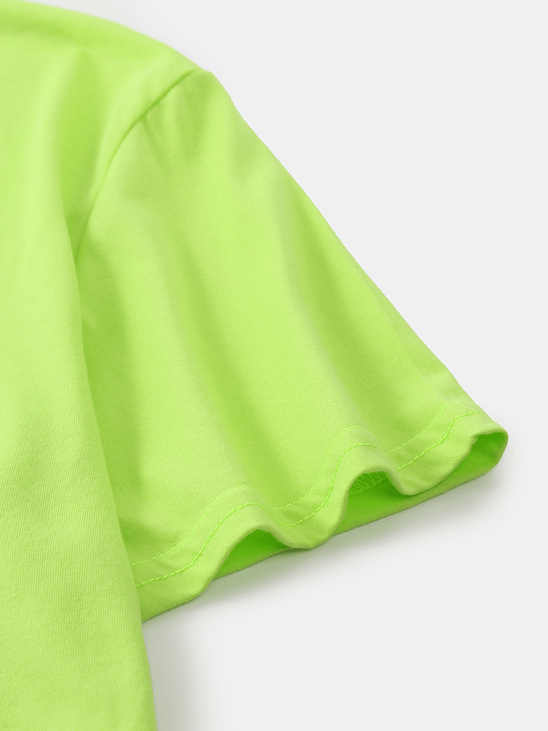 Mens Plain Solid Color Little Tag Breathable Short Seeve T-Shirts - MRSLM