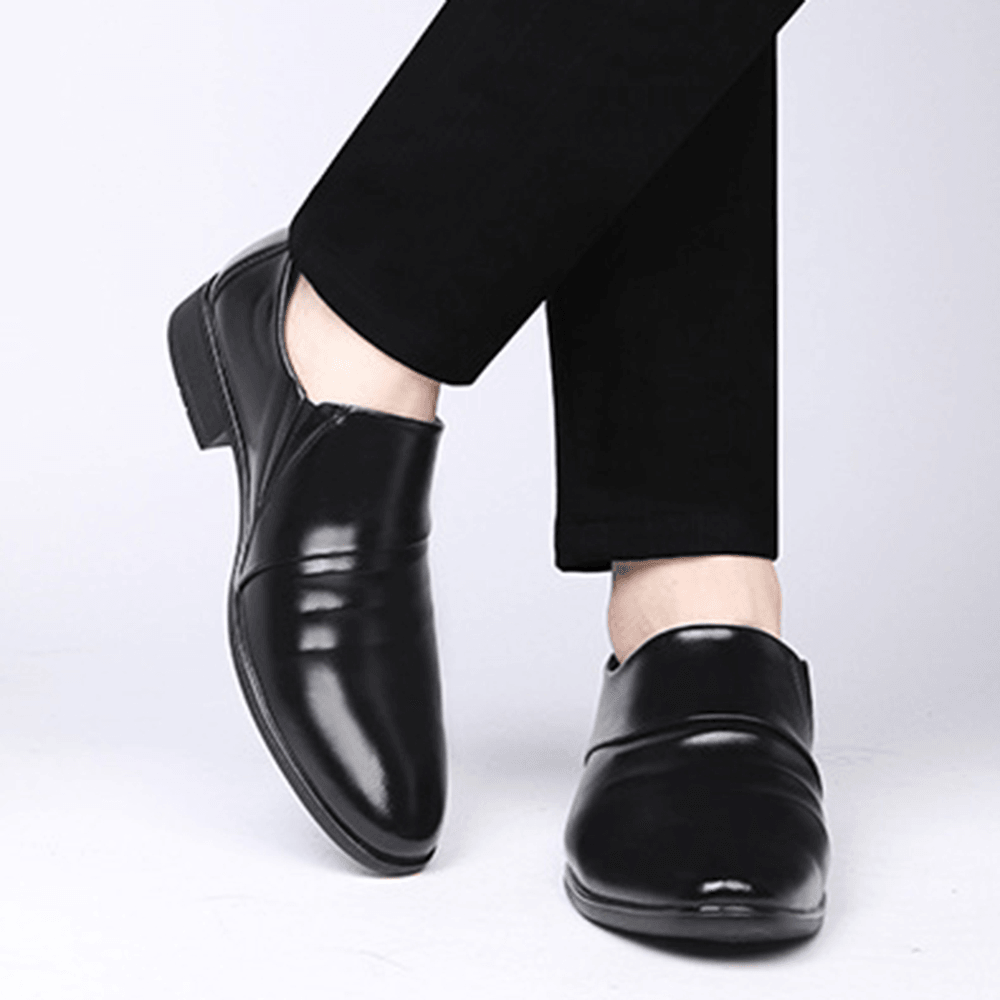 Men Microfiber Non Slip Slip on Business Formal Shoes - MRSLM