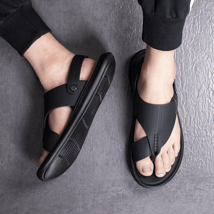 Men Microfiber Soft Non Slip Two Ways Cliped Casual Beach Sandals - MRSLM