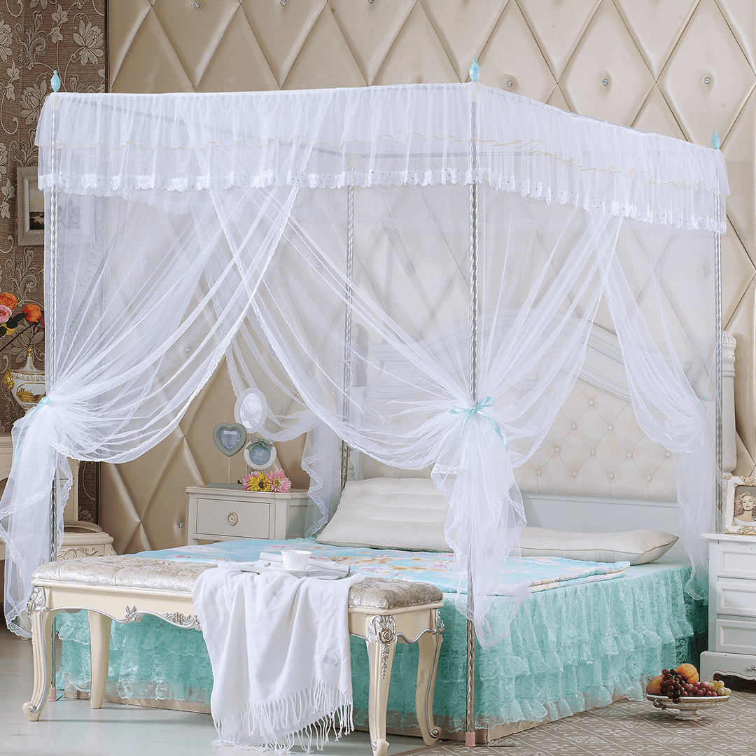 Lace Bed Netting Canopy Anti-Mosquito Net Four Corner Post Queen King Sizes for Bathroom Textile - MRSLM