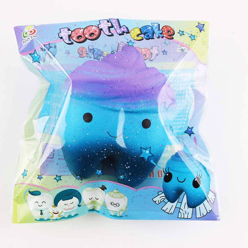 Sanqi Elan 11.8Cm Star Cute Teeth Cake Soft Squishy Super Slow Rising Original Packing Kid Toy - MRSLM