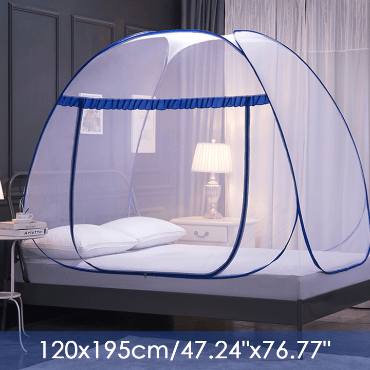 Folding Mosquito Net Zipper Single Door Netting Tent Mongolian Yurt Lace Cover - MRSLM