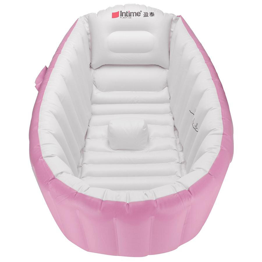 Portable Baby Inflatable Bathtub Thickening Folding Washbowl Tub-Pink/Blue - MRSLM