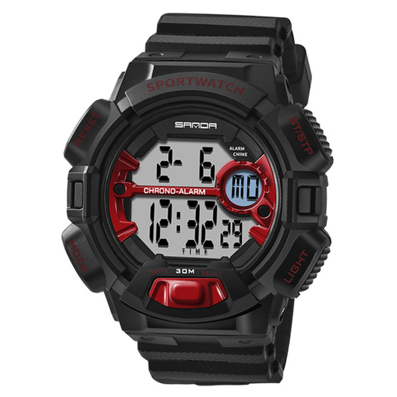 SANDA 319 Digital Watch Luminous Display Calendar Alarm Stopwatch Watch Outdoor Sport Watch - MRSLM