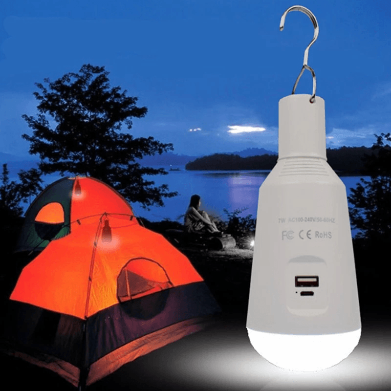 Ipree® Solar Work Lamp Outdoor Solar Panels Light Multi-Function Camping Tent Lamp USB Rechargeable Lamp E27 Emergency Bulb Lamp - MRSLM