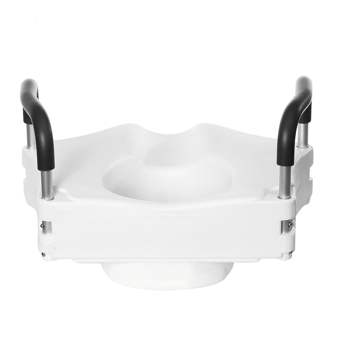 5 Inch Raised Toilet Seat Elevated Portable White Removable Safety Arms Riser - MRSLM