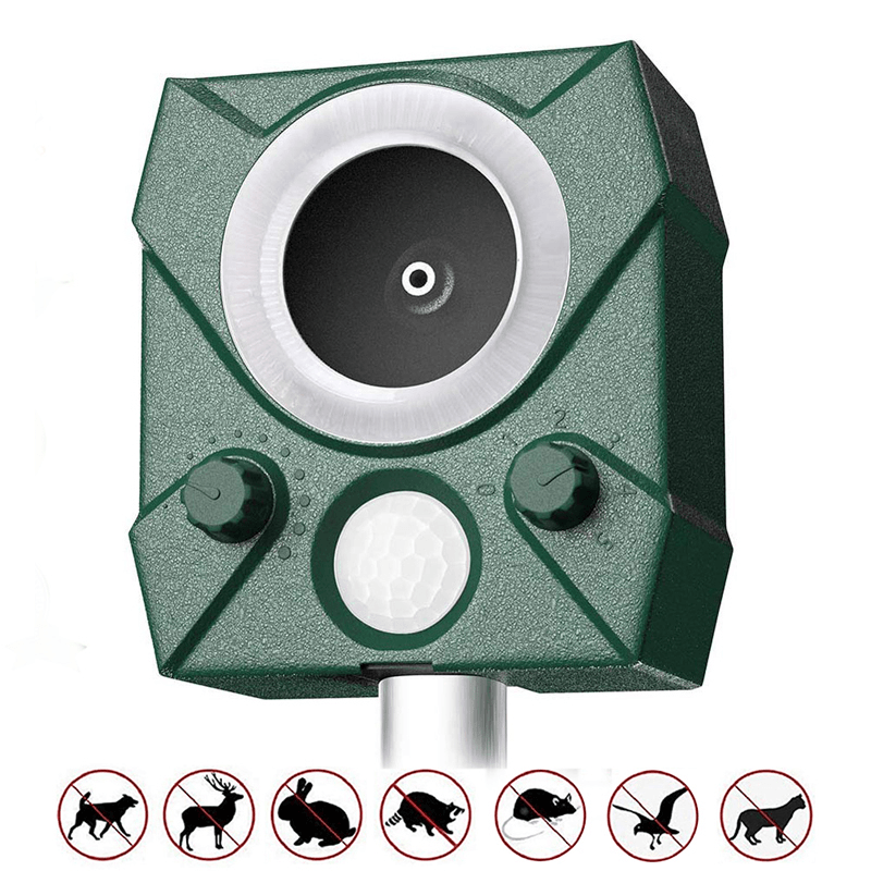 -SJZ118 Solar Ultrasonic Pest Animal Repeller Bird Possum Repellent IP44 Waterproof Rechargeable Dog Bird Mouse Repeller - MRSLM
